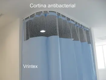 cortina antibacteriana azul